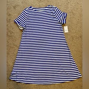 Croft & Barrow Navy and White Striped Dress